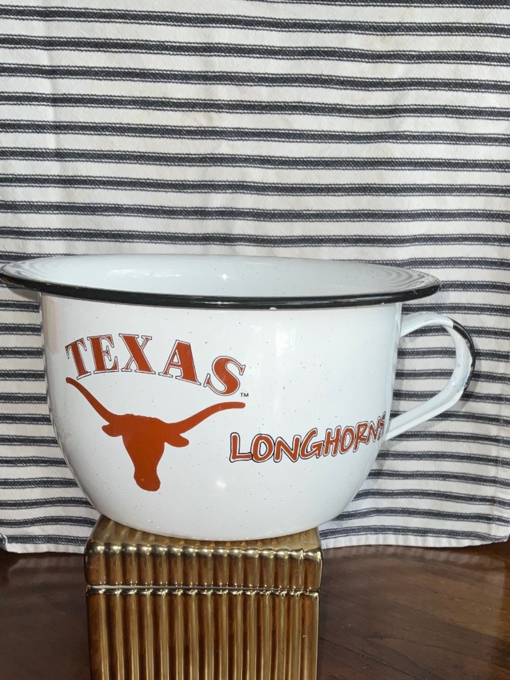 Vintage Official Licensed Texas Longhorns Enamelware Oversized Mug/Chamberpot